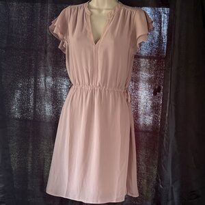 H&M Blush Pink Flutter Sleeve Mini Dress